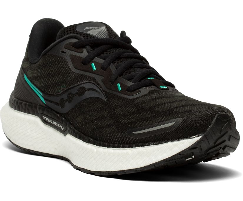 Women's Saucony Triumph 19 Running Shoes Black / White | Singapore 209QMAZ